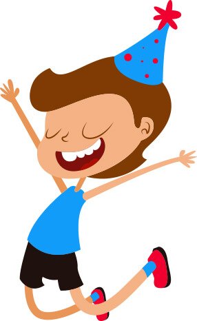 Cartoon kid in a party hat